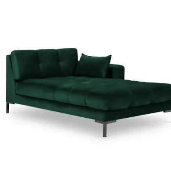 Sezlong living stanga 1 loc, Mamaia, Micadoni Home, BL, 185x102x75 cm, catifea, verde bottle imagine