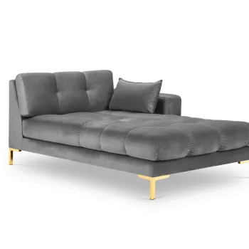 Sezlong living stanga 1 loc, Mamaia, Micadoni Home, GL, 185x102x75 cm, catifea, gri deschis imagine