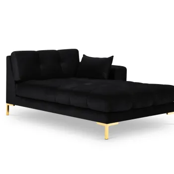 Sezlong living stanga 1 loc, Mamaia, Micadoni Home, GL, 185x102x75 cm, catifea, negru imagine