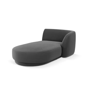 Sezlong living stanga 2 locuri, Miley, Micadoni Home, BL, 155x92x74 cm, catifea, gri imagine