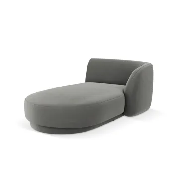 Sezlong living stanga 2 locuri, Miley, Micadoni Home, BL, 155x92x74 cm, catifea, gri deschis imagine