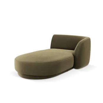 Sezlong living stanga 2 locuri, Miley, Micadoni Home, BL, 155x92x74 cm, catifea, verde imagine
