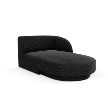 Sezlong living stanga 2 locuri, Miley, Micadoni Home, BL, 155x92x74 cm, poliester chenille, negru imagine