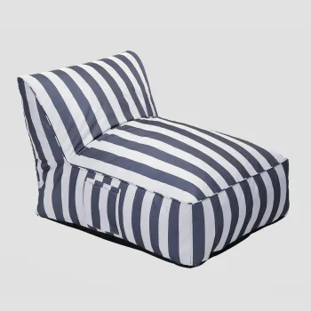 Sezlong Maris, Homla, 150x70x65 cm, poliester/spuma, alb/albastru imagine