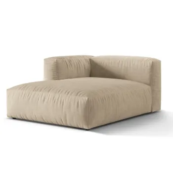 Sezlong modular living dreapta 1 loc, Martina-120, Micadoni Home, 176x123x75 cm, catifea, bej deschis imagine