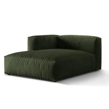 Sezlong modular living dreapta 1 loc, Martina-120, Micadoni Home, 176x123x75 cm, catifea, verde imagine