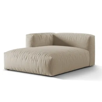 Sezlong modular living dreapta 1 loc, Martina-169, Micadoni Home, 176x123x75 cm, tesatura structurata catifelata, bej deschis imagine