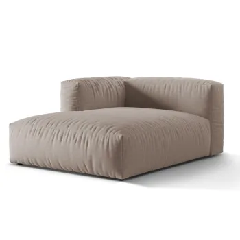 Sezlong modular living dreapta 1 loc, Martina-169, Micadoni Home, 176x123x75 cm, tesatura structurata catifelata, bej inchis imagine