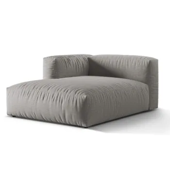 Sezlong modular living dreapta 1 loc, Martina-169, Micadoni Home, 176x123x75 cm, tesatura structurata catifelata, gri deschis imagine