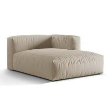 Sezlong modular living stanga 1 loc, Martina-169, Micadoni Home, 176x123x75 cm, tesatura structurata catifelata, bej deschis imagine