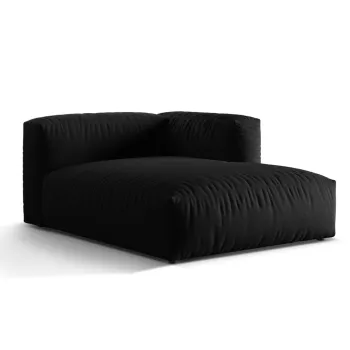 Sezlong modular living stanga 1 loc, Martina-169, Micadoni Home, 176x123x75 cm, tesatura structurata catifelata, negru imagine