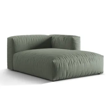 Sezlong modular living stanga 1 loc, Martina-169, Micadoni Home, 176x123x75 cm, tesatura structurata catifelata, verde muschi imagine