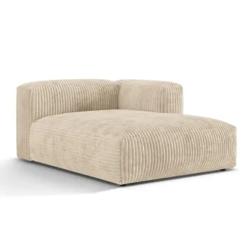 Sezlong modular living stanga 1 loc, Martina-212, Micadoni Home, 176x123x75 cm, velur, bej deschis imagine