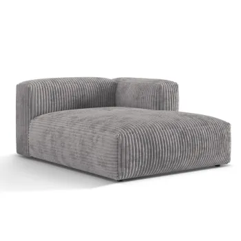 Sezlong modular living stanga 1 loc, Martina-212, Micadoni Home, 176x123x75 cm, velur, gri deschis imagine