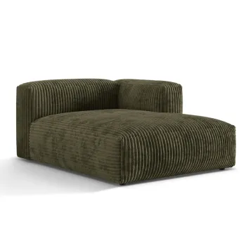 Sezlong modular living stanga 1 loc, Martina-212, Micadoni Home, 176x123x75 cm, velur, verde muschi imagine