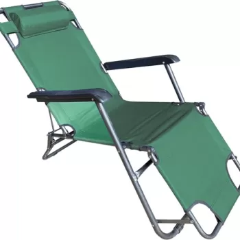 Sezlong pliabil cu tetiera Simple, Heinner, 153x60x79cm, verde imagine