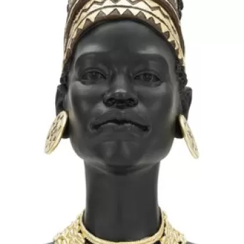 Statueta decorativa, Massai Woman, Mauro Ferretti, 21.5 x 27.5 x 45 cm, polirasina, negru/multicolor imagine