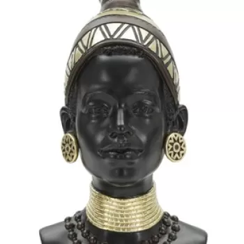 Statueta decorativa, Massai Woman Tribe, Mauro Ferretti, 23 x 19 x 38.5 cm, polirasina, negru/multicolor imagine