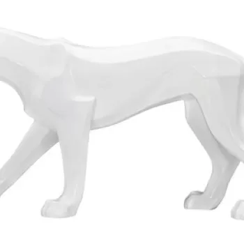 Statueta decorativa, Panther, Mauro Ferretti, 70 x 18 x 32.5 cm, polirasina, alb imagine