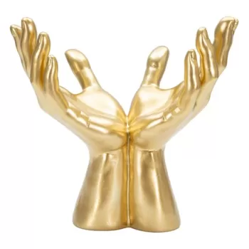 Statueta decorativa, Peace Hands, Mauro Ferretti, 25 x 15 x 24 cm, polirasina, auriu imagine