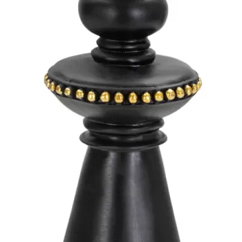 Statueta decorativa / Piesa de sah Rege, Black King, Mauro Ferretti, O11 x 32.5 cm, polirasina, negru/auriu imagine