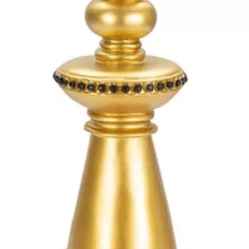 Statueta decorativa / Piesa de sah Rege, Gold King, Mauro Ferretti, O11 x 32.5 cm, polirasina, auriu/negru imagine