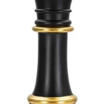 Statueta decorativa / Piesa de sah Regina, Black Queen, Mauro Ferretti, O15 x 50 cm, polirasina, negru/auriu imagine
