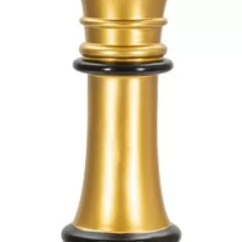 Statueta decorativa / Piesa de sah Regina, Gold Queen, Mauro Ferretti, O15 x 50 cm, polirasina, auriu/negru imagine