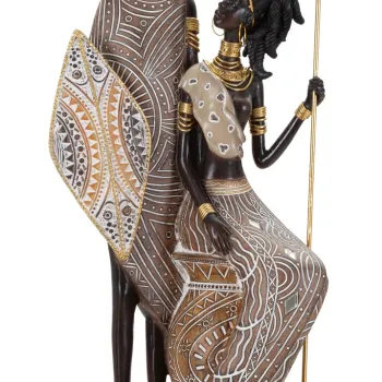 Statueta decorativa Tribal Masai Family, Mauro Ferretti, 16x11.5x38 cm, polirasina, multicolor imagine