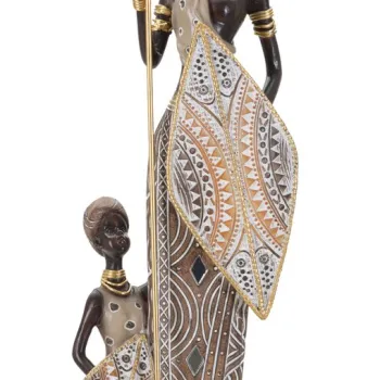 Statueta decorativa Tribal Masai with Son, Mauro Ferretti, 11.5x8.5x46 cm, polirasina, multicolor imagine