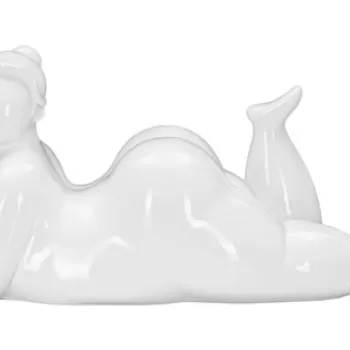 Statueta decorativa, Woman Yoga Relax, Mauro Ferretti, 32 x 16 x 16 cm, polirasina, alb imagine