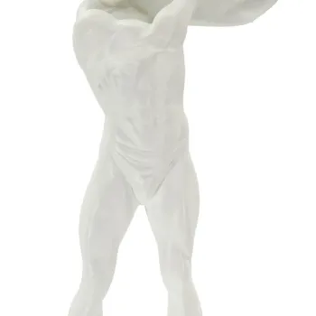 Statueta / figurina decorativa Atlas, Mauro Ferretti, 18x12.5x50 cm, polirasina, alb imagine