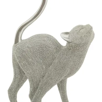 Statueta / figurina decorativa Cat Sparky, Mauro Ferretti, 17.5x9x26 cm, polirasina, argintiu imagine