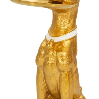 Statueta / figurina decorativa cu tava Dog Pit, Mauro Ferretti, 27x51x74 cm, polirasina/metal, auriu imagine