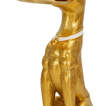 Statueta / figurina decorativa cu tava Dog Pit, Mauro Ferretti, 30x64x91 cm, polirasina/metal, auriu imagine