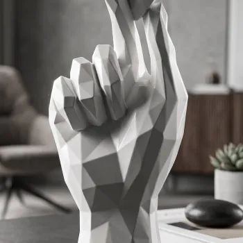Statueta / figurina decorativa, Mauro Ferretti, Hand With Crossed Fingers, 9x5.8x22.1 cm, polirasina, alb imagine