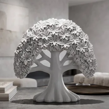 Statueta / figurina decorativa, Mauro Ferretti, Minimal Tree, 26x9x25 cm, polirasina, alb imagine