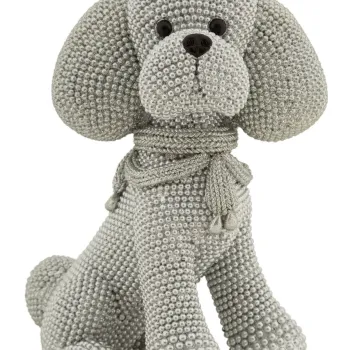 Statueta / figurina decorativa Poodle Dog Sparky, Mauro Ferretti, 14.5x10x19 cm, polirasina, argintiu imagine