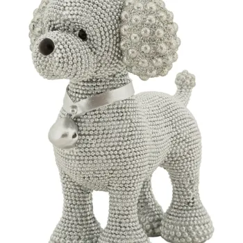 Statueta / figurina decorativa Poodle Dog Sparky, Mauro Ferretti, 15x9.5x15 cm, polirasina, argintiu imagine