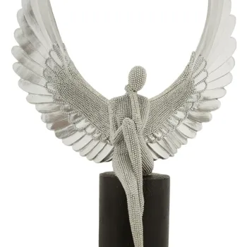 Statueta / figurina decorativa Sparky, Mauro Ferretti, 24x8x34 cm, polirasina, argintiu/negru imagine