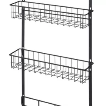 Suport accesorii cu agatare pe usa, Wenko, Over door, 39 x 10 x 75 cm, metal, negru imagine