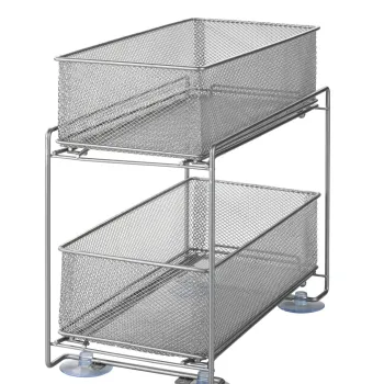 Suport cu 2 rafturi pentru bucatarie, Wenko, 35 x 33.5 x 18.5 cm, metal imagine