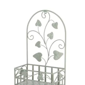 Suport de perete pentru ghiveci Harriet Rectangle, Bizzotto, 32 x 17 x 51 cm, otel, verde sage imagine