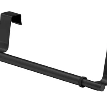 Suport extensibil suspendabil pentru prosoape, Wenko, 36/60 x 6 x 7 cm, inox, negru imagine