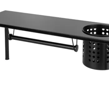 Suport multifunctional pentru bucatarie, Wenko, Blanco, 55 x 18 x 21 cm, inox/mdf, negru imagine