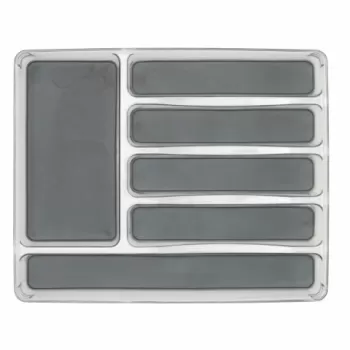 Suport organizare tacamuri cu 6 compartimente Mist, Wenko, 32 x 40 cm, plastic/thermoplastic, gri imagine
