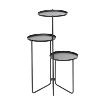 Suport pentru 3 ghivece Roh, Homla, 25x48/70 cm, metal, negru imagine