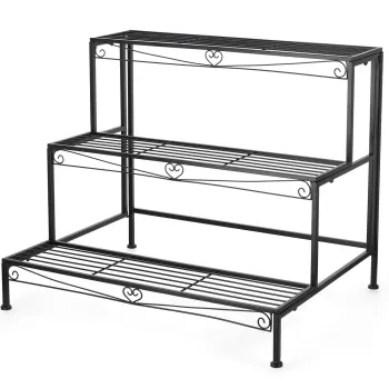 Suport pentru ghivece Alisha, Bizzotto, 75x60x62.5 cm, otel, negru imagine