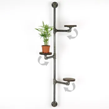 Suport pentru ghivece, BORURAF263, 114x31x12 cm, Argintiu imagine