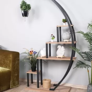 Suport pentru ghivece Garden, Puqa Design, 85x35x180 cm, natural/negru imagine